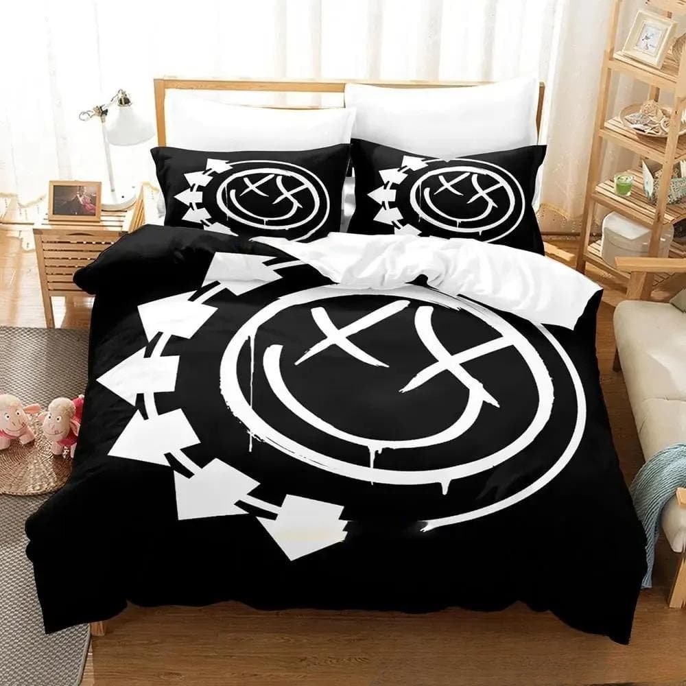 3D Printed Music Band B-Blink-182 Bedding Set Boys Girls Twin Queen King Size Duvet Cover Pillowcase Bed boys Adult Home Textile US Twin 173x218cm