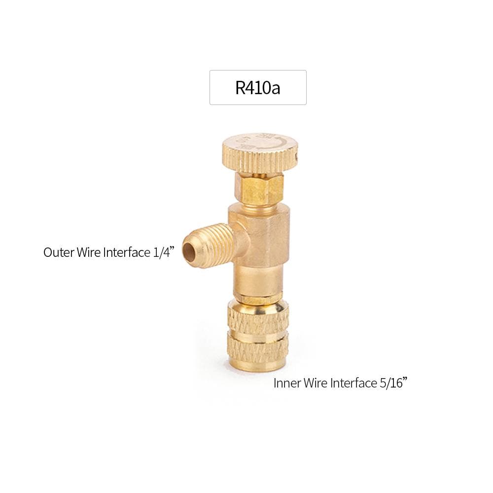 R22 Refrigerant Charging Valve 1/4 - 1/4 Copper Flow Control Valves Copper and Fluorine Safety for R410a