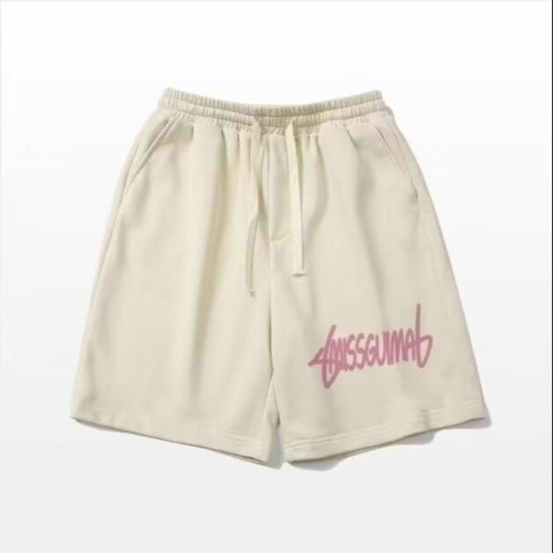 American Sports Shorts Summer New Trendy Brand Versatile Letter Men's Loose Casual Five-point Pants 3XL apricot