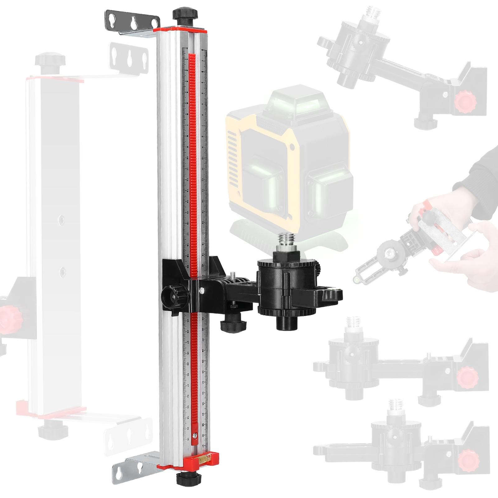 Stable Mounting Aluminum Alloy Construction Adjustable Laser Level Bracket Laser Level Accessory 400mm multicolour