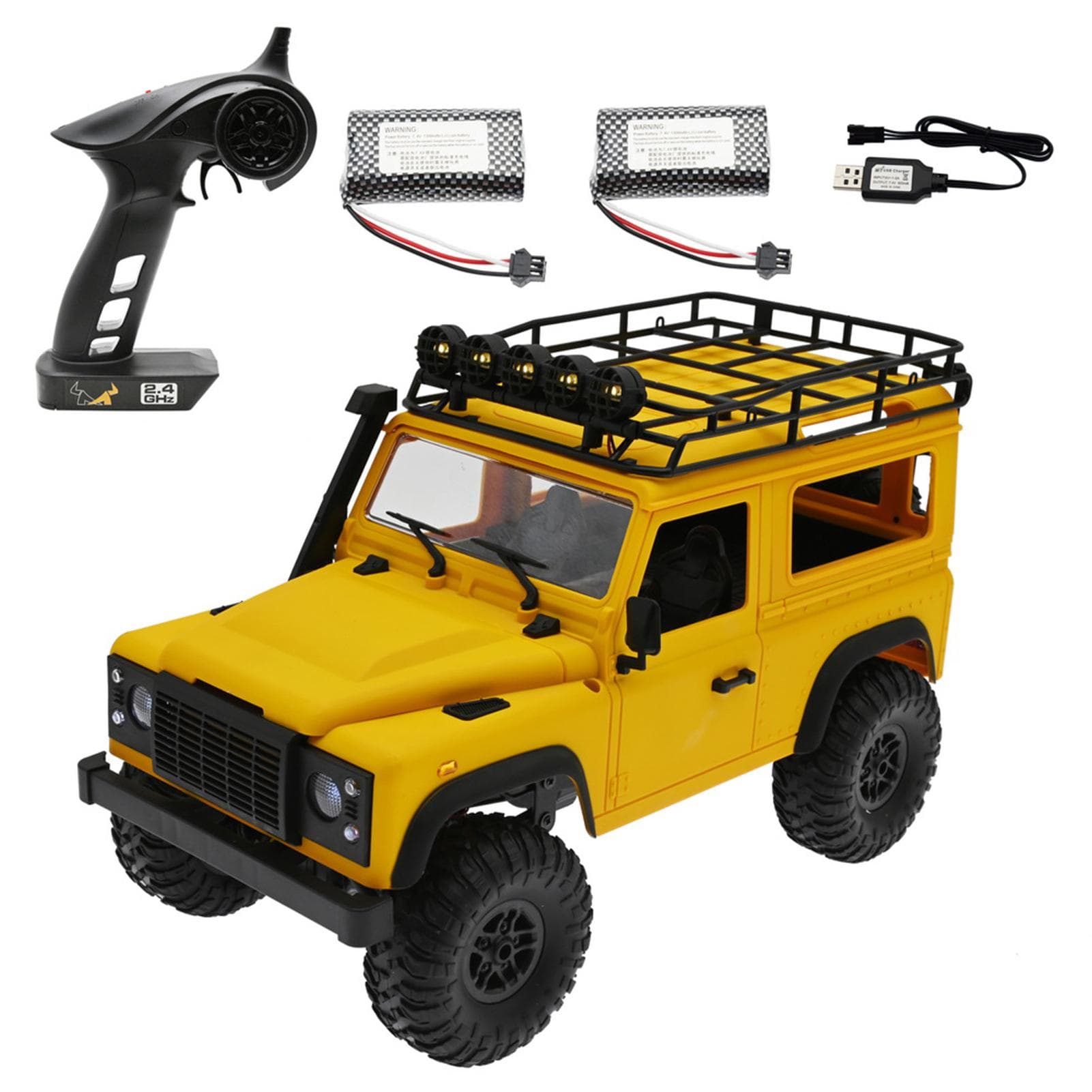 Remote Control Truck 2.4Ghz 1/12 Remote Control Car Off Road Trucks 4WD Climbing Car Toys Gifts for 2 battery yellow
