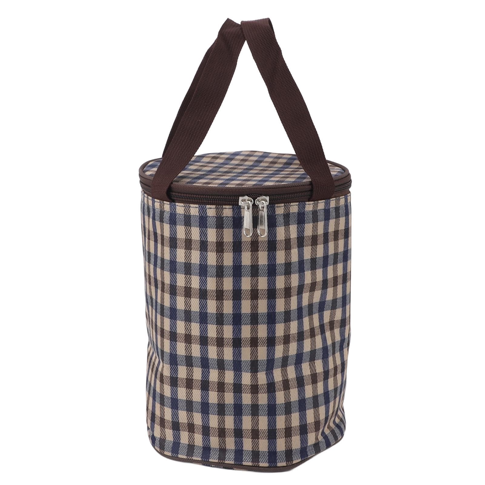 Insulated Lunch Bag Cooler Bag Round Oxford Cloth Reusable Leakproof Lunch Storage Bag for Work B Type