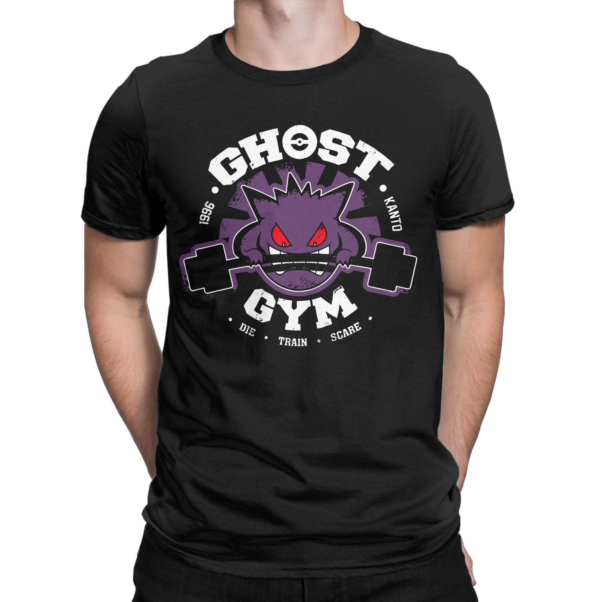 Ghost Gym T Shirt for Men Cotton T-Shirt Gengar Kaiju Japan Style Pocket Tee Shirt Short Sleeve Clothes Gift Idea XXXL