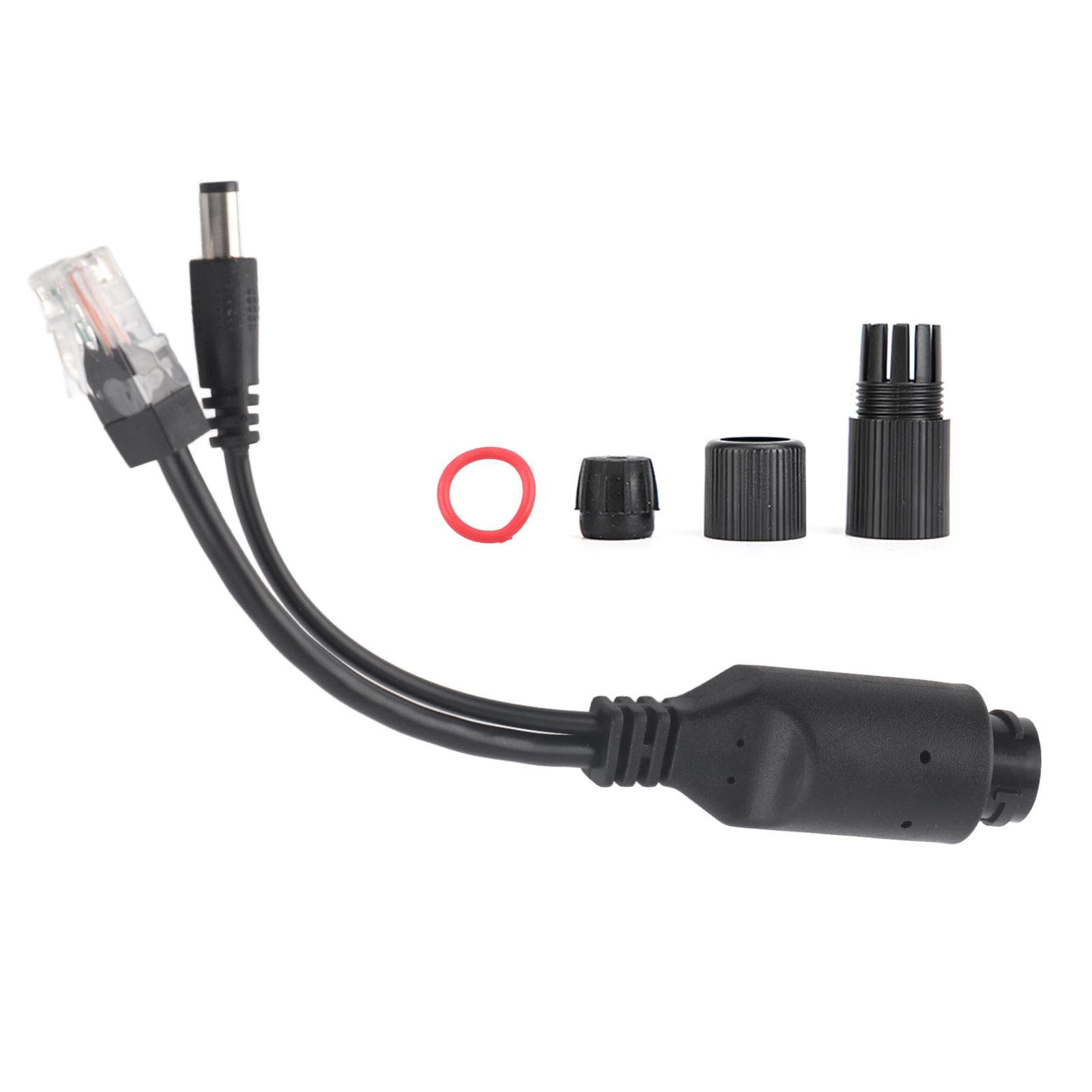 24V Waterproof  IP Camera Power Over Ethernet Adapter POE Cable Splitter InjectorBlack
