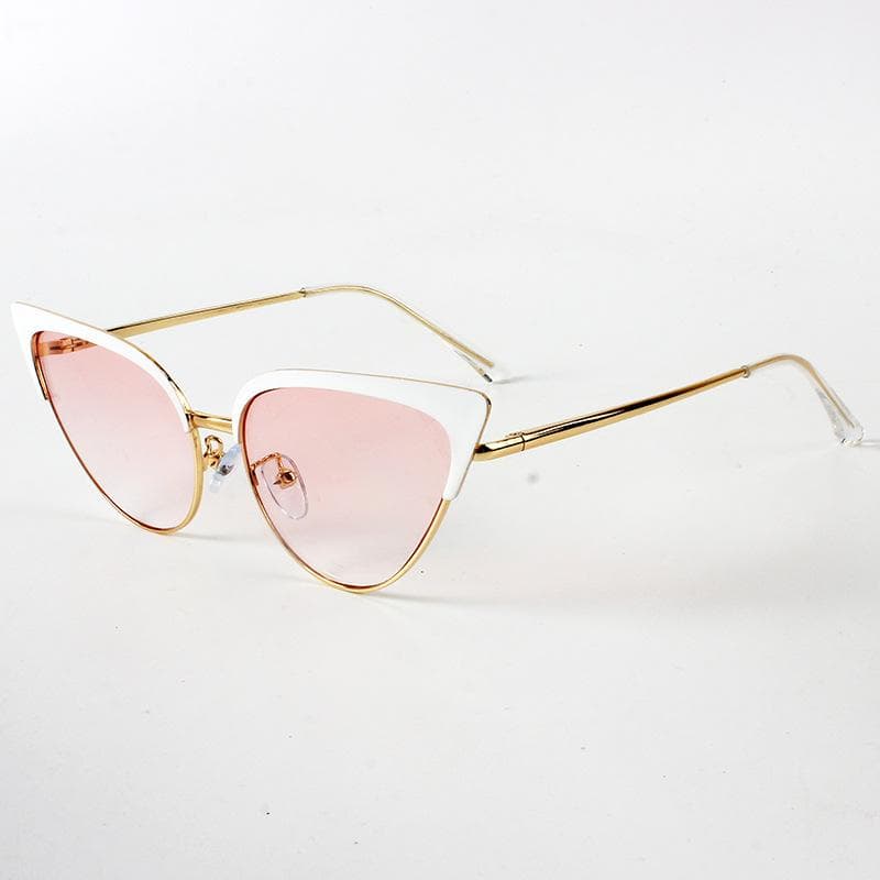 Nem Vintage Cat Eye Sunglasses UV400 Small Frame Fashion Shades for Women Party Travel Metal Frame Eyewear As shown in the figu
