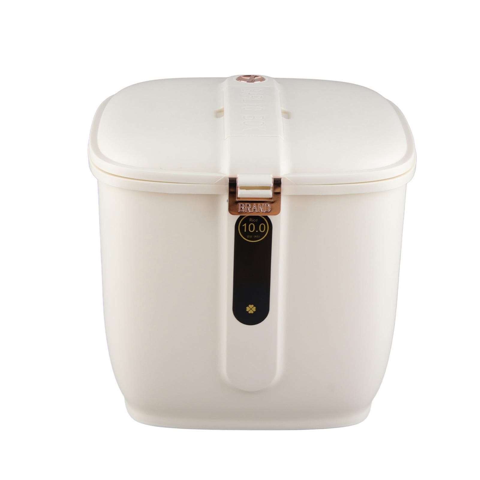 Rice Storage Container Large Capacity Airtight Sealed Kitchen Grain Dispenser Storage Bucket Green Cream White 10kg
