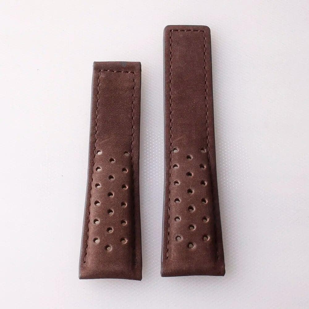 Cow Leather Watchbands for TAG HEUER CARRERA Series 20mm 22mm 24mm Men Band Watch Straps Wrist Bracelet Accessories Fold Buckle Coffe no buckle 20mm