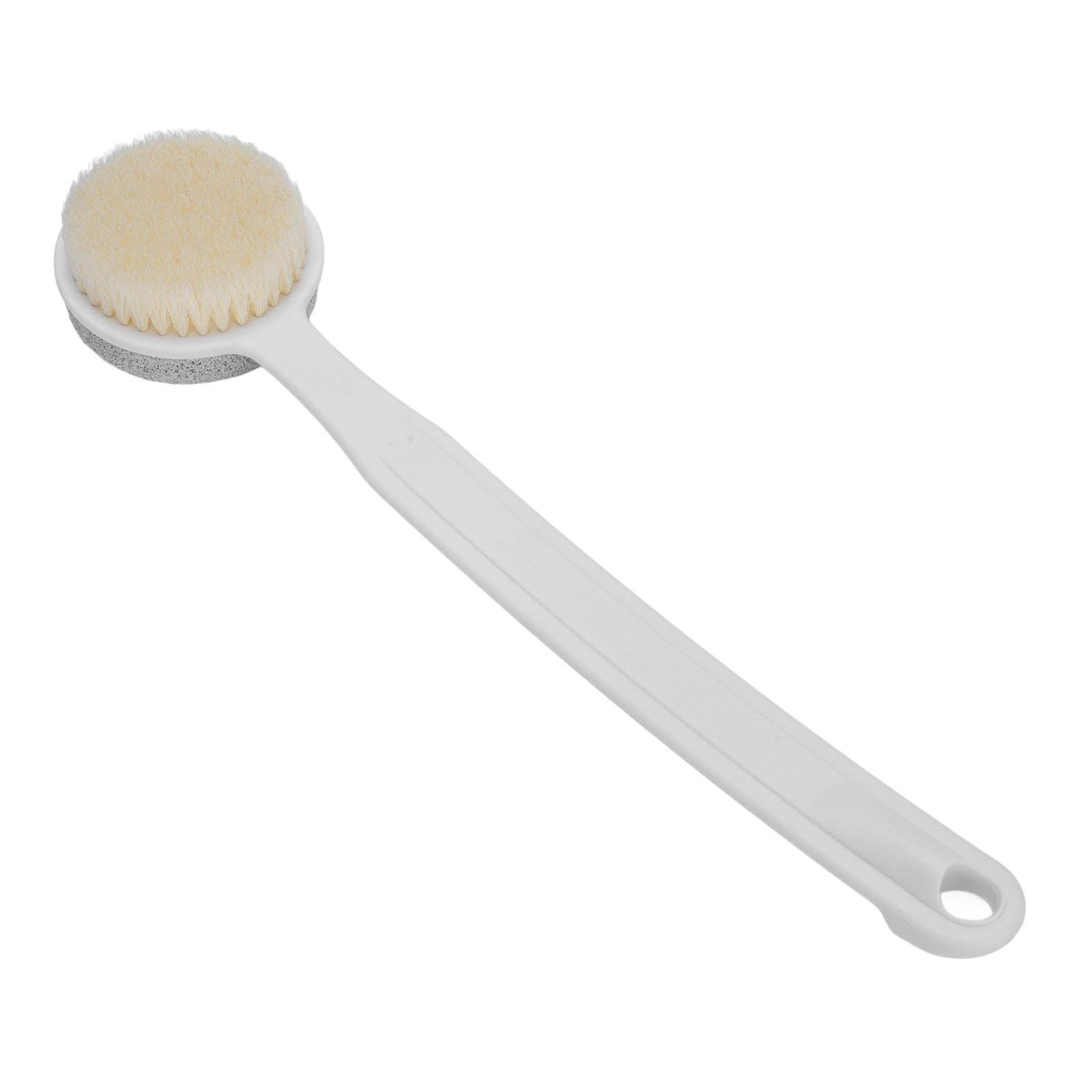 2 in 1 Foot Scrubber Stone and Shower Brush Long Handle Foot Scrubber Body Brush with Hanging Hole