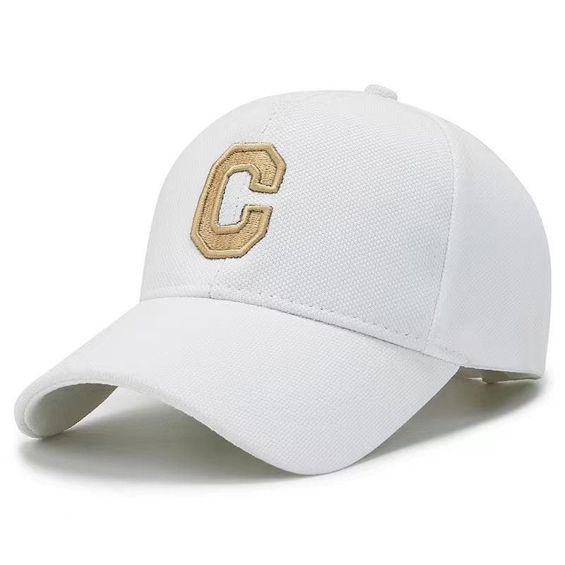 Simple Letter C Embroidered Baseball Cap For Men Women Solid Color Adjustable Sun Hat Unisex Casual Hip Hop Dad Trucker Cap Adjustable white