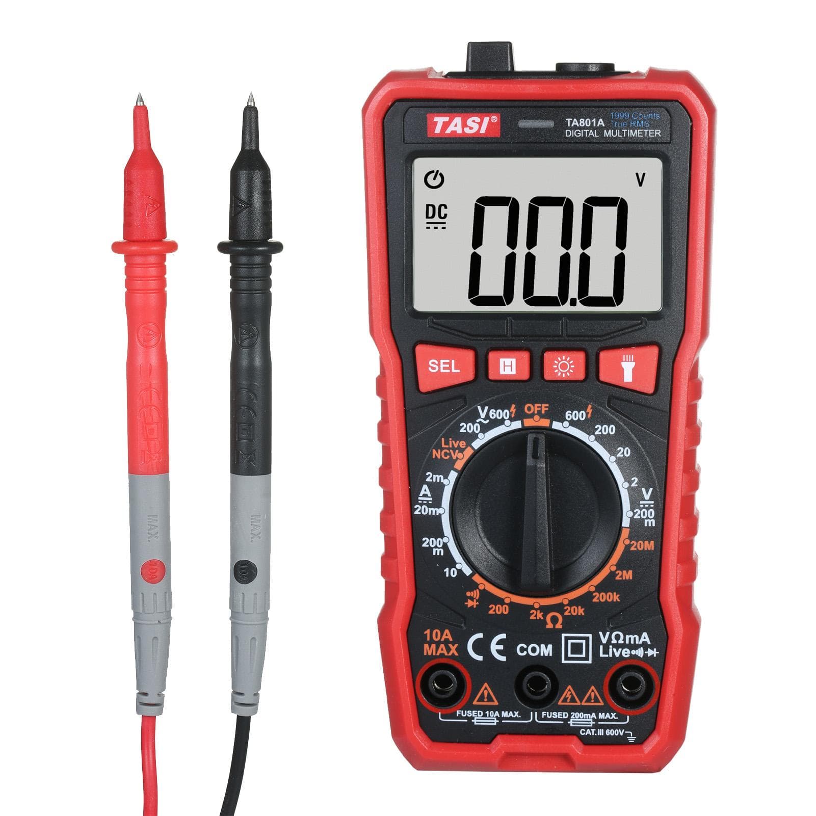 TASI TA801C Digital Multimeter Professional Tester True RMS Multimeter Auto Range Mini TA801A
