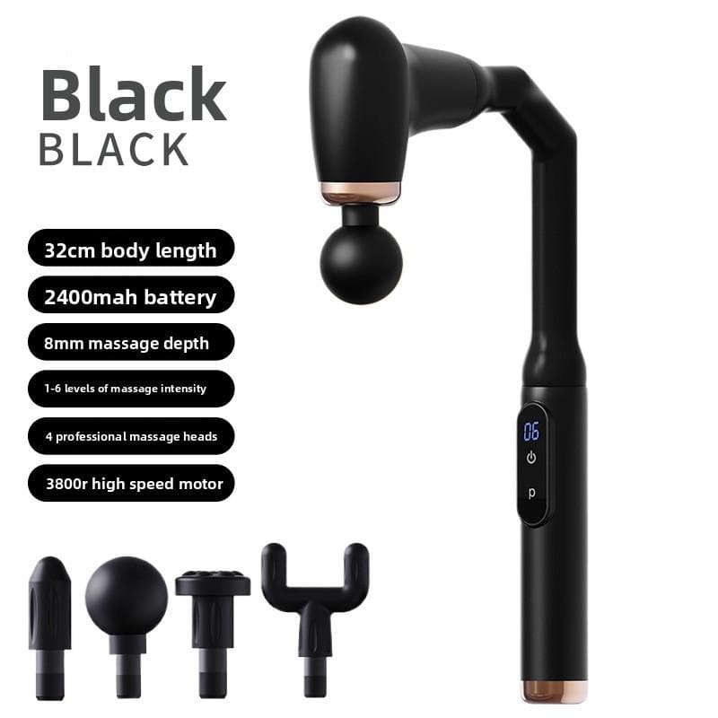 Electric Fascia Gun Household Elbow Long Handle Cervical Spine Waist Back Legs Multi-function Cervical Spine Relaxation Muscle Massager English
