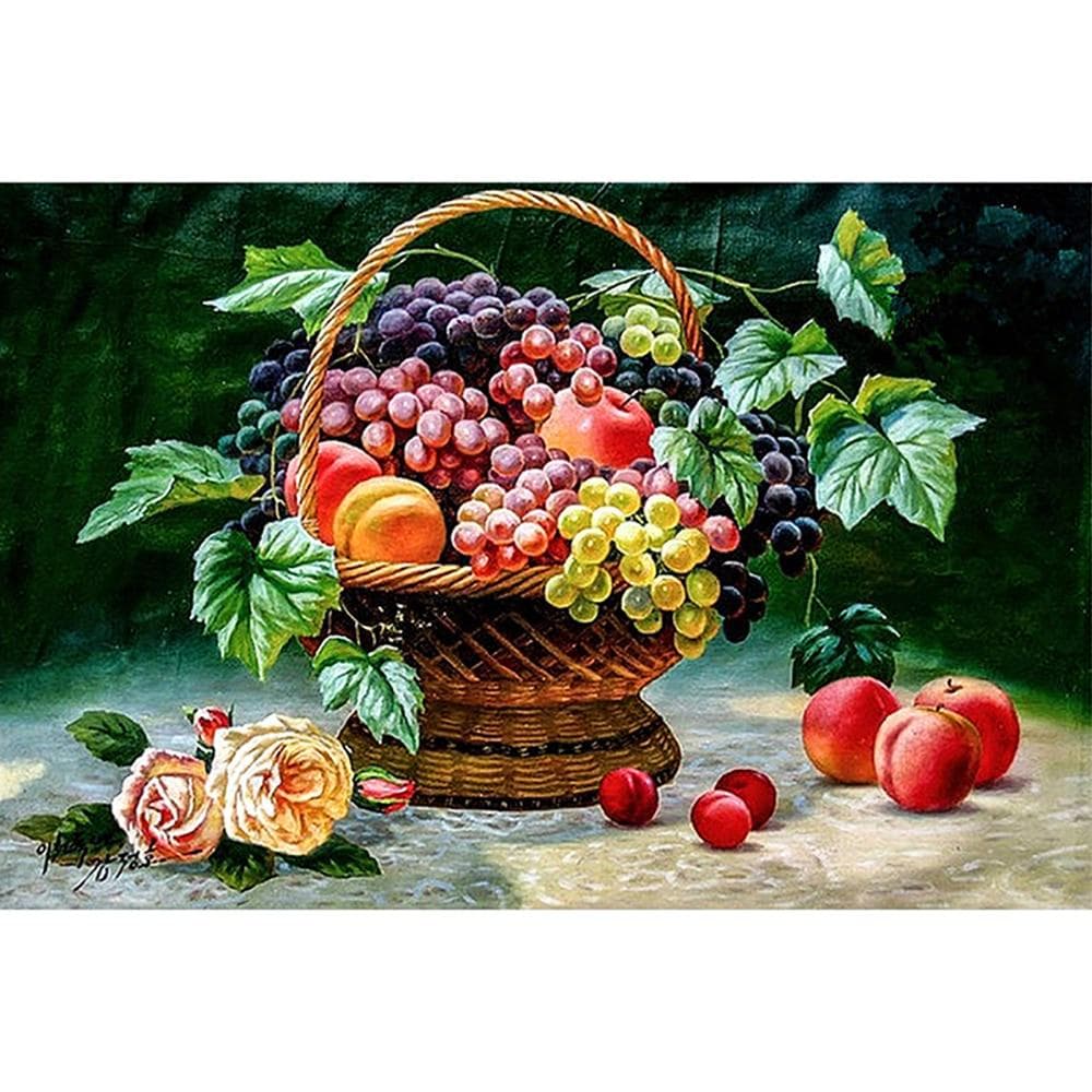 DIY 5D Full Diamond Painting Cross Stitch Flower basket fruit Diamond Embroidery Needlework 20X30CM