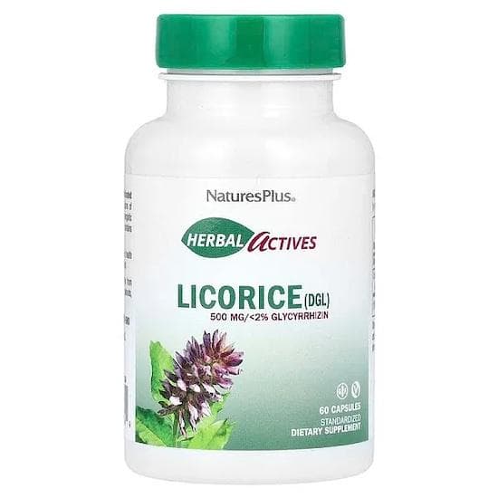 NaturesPlus- Herbal Actives, Licorice (DGL), 500 mg, 60 Vegan Capsules