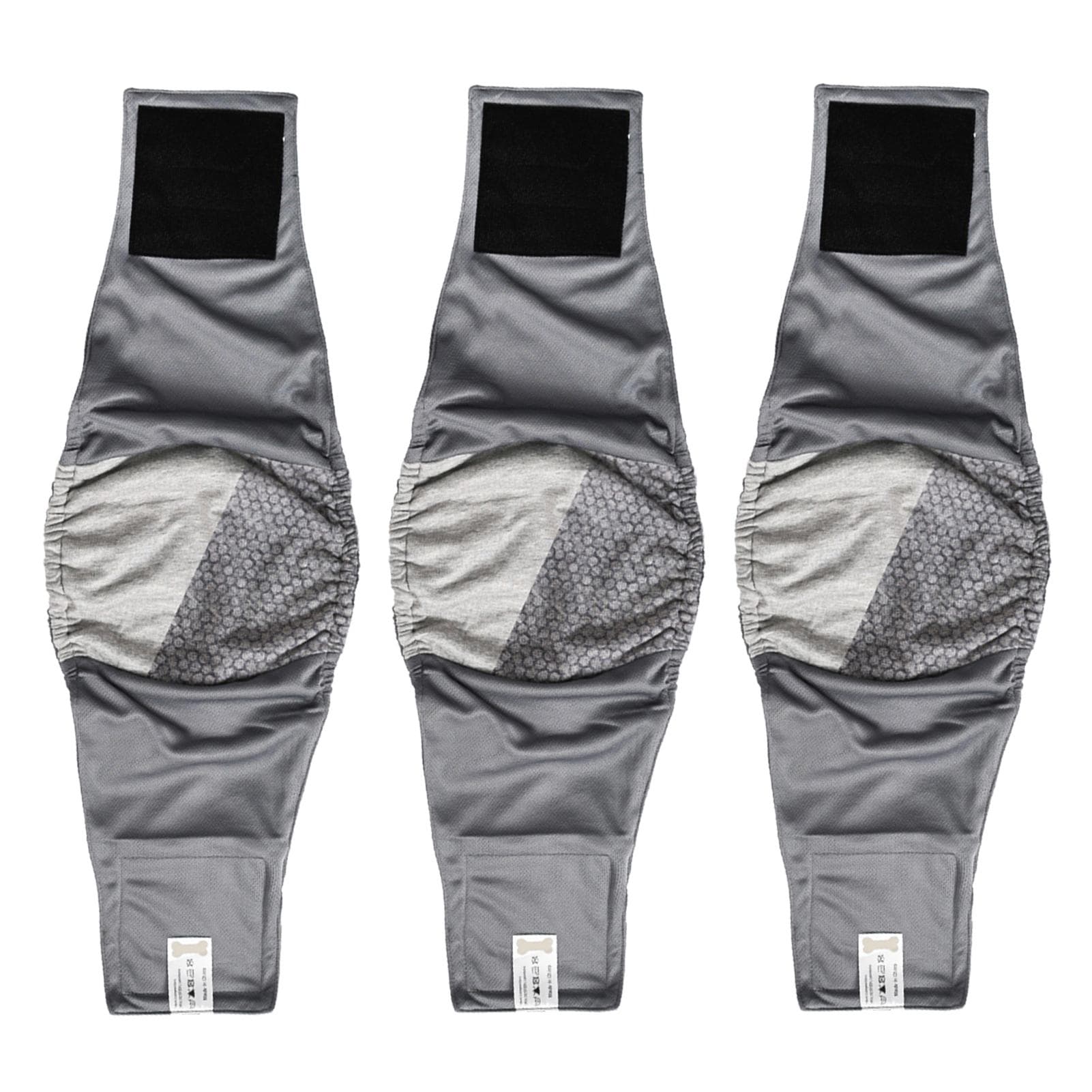 Washable Wrap Diapers for Male Dogs Reusable Male Dog Belly Band Breathable Male Dog Wraps, Pack of XL grey