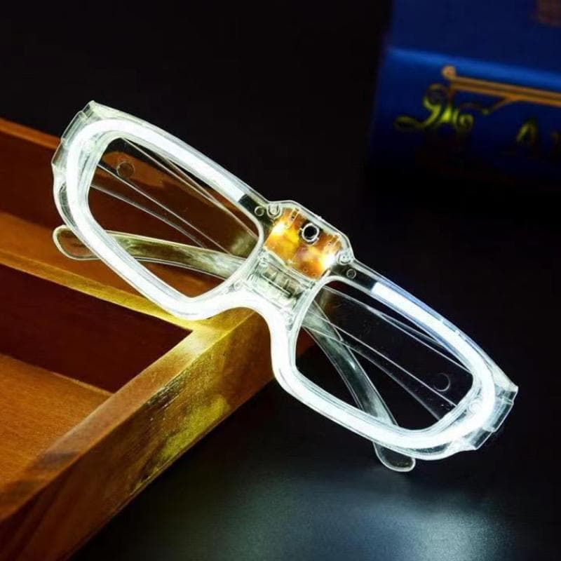 Festival Luminous Glasses Rectangle Frame Party Eyewear for Women Men Light Up Square Shades Celebration Style MULTI