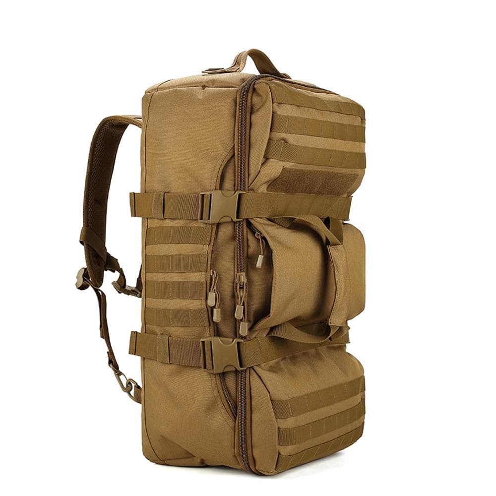 Outdoor Travel Bag Large Capacity Camping Backpack Waterproof Duffel Bag 56-75L for Outdoor dark khaki