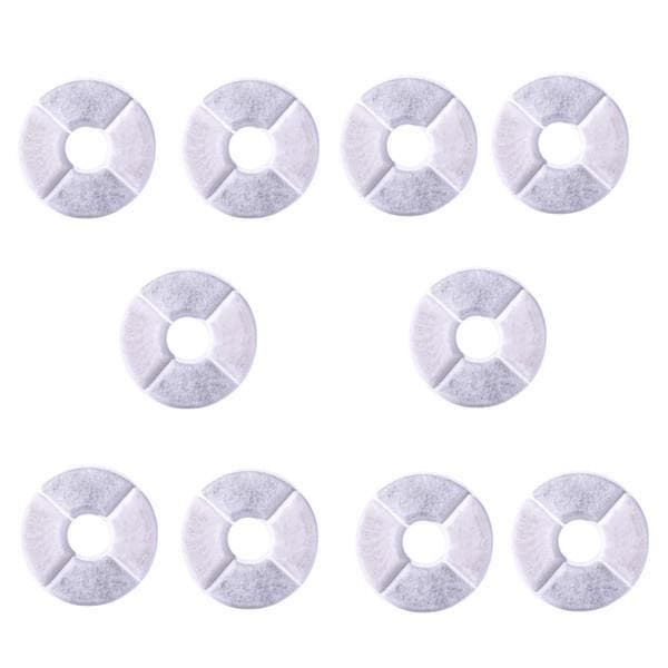 10Pcs Flower Round Pet Water Dispenser Filter Element Cat Water Dispenser Filter Cotton Piece circular white