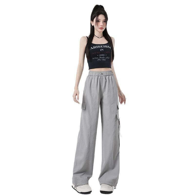 Women's Spring and Summer Loose Thin High Waist Casual Wide-leg Pants for Women's Spring Quick-drying Pants for Women, Make Women Look Thin XL