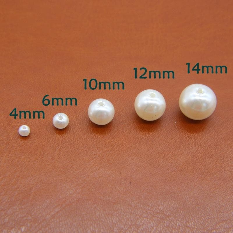Spacer Acrylic Jewelry Craft Beaded White Round On Beads Pearl Sew 6mm