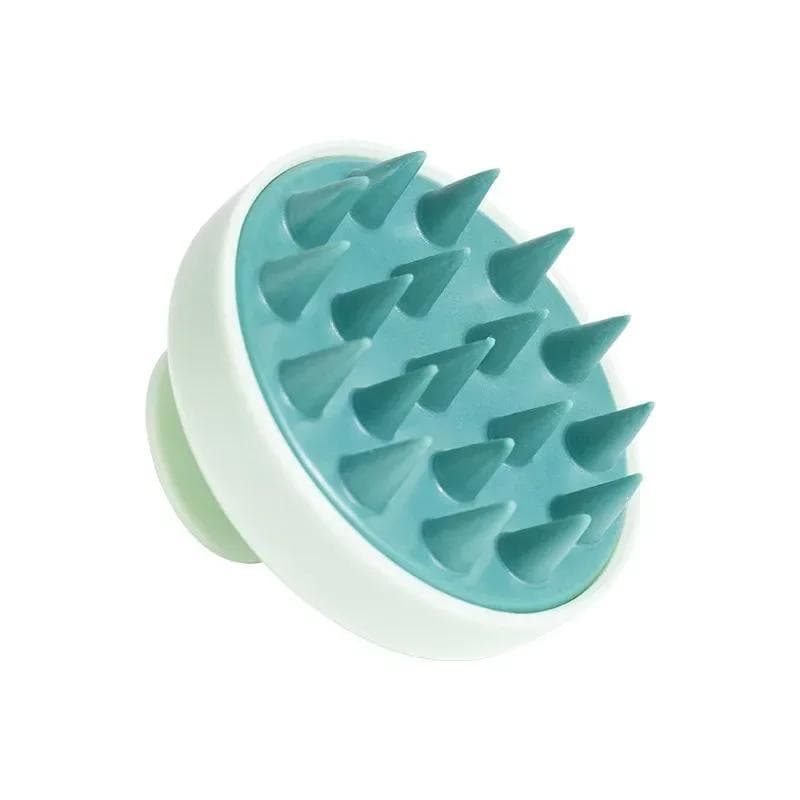 1pc Silicone Shampoo Brush Head Scalp Massage Comb Hair Washing Combs Bath Shower Body Massage Brushes Salon Hairdressing Tools green