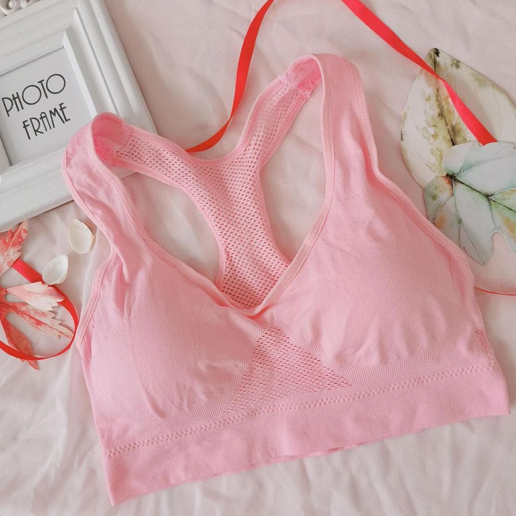 Women Breathable Sports Bra Absorb Sweat Shockproof Padded Gym Running Fitness Double Layer Seamless Yoga Sports Bra Underwear 2XL pink