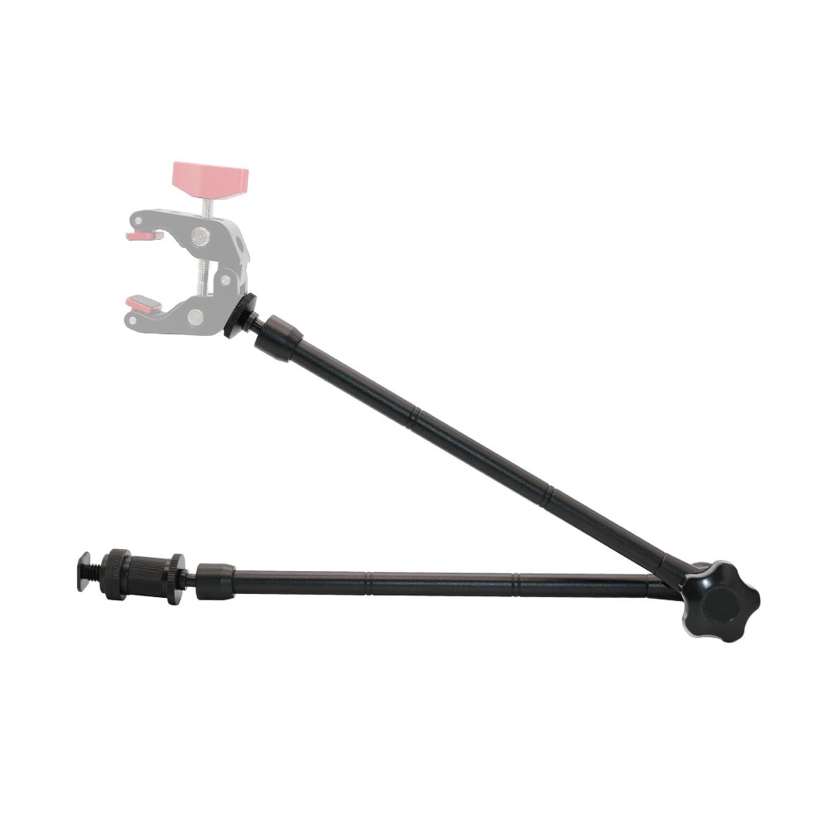 20 Inch Adjustable Articulating Friction Arm Aluminum Alloy 2KG Payload with Cold Shoe Universal black