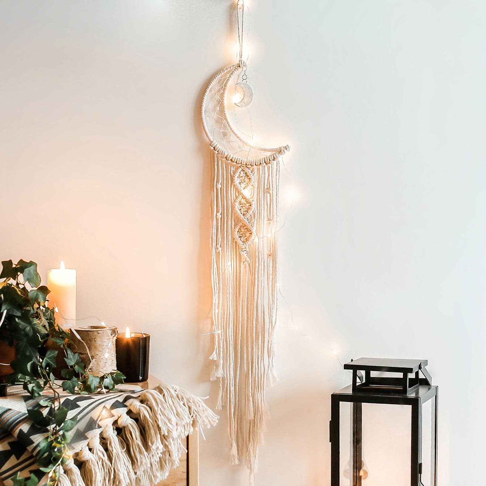 Moon Dream Catchers Safe Minimalist Hand Woven Wall Hanging Moon Dream Catchers with Alloy 96x20cm/37.8x7.9in