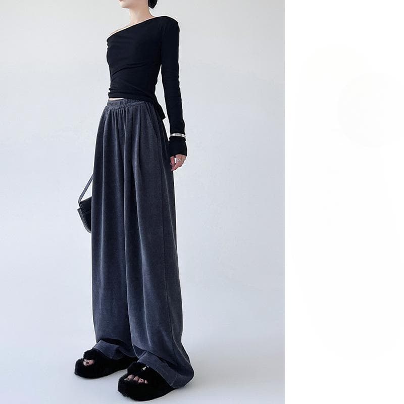 Women's Wide-leg Pants In Autumn and Winter New Style Lazy Style Loose Yamamoto Pants Slim and Draped Straight-leg Casual Pants XL
