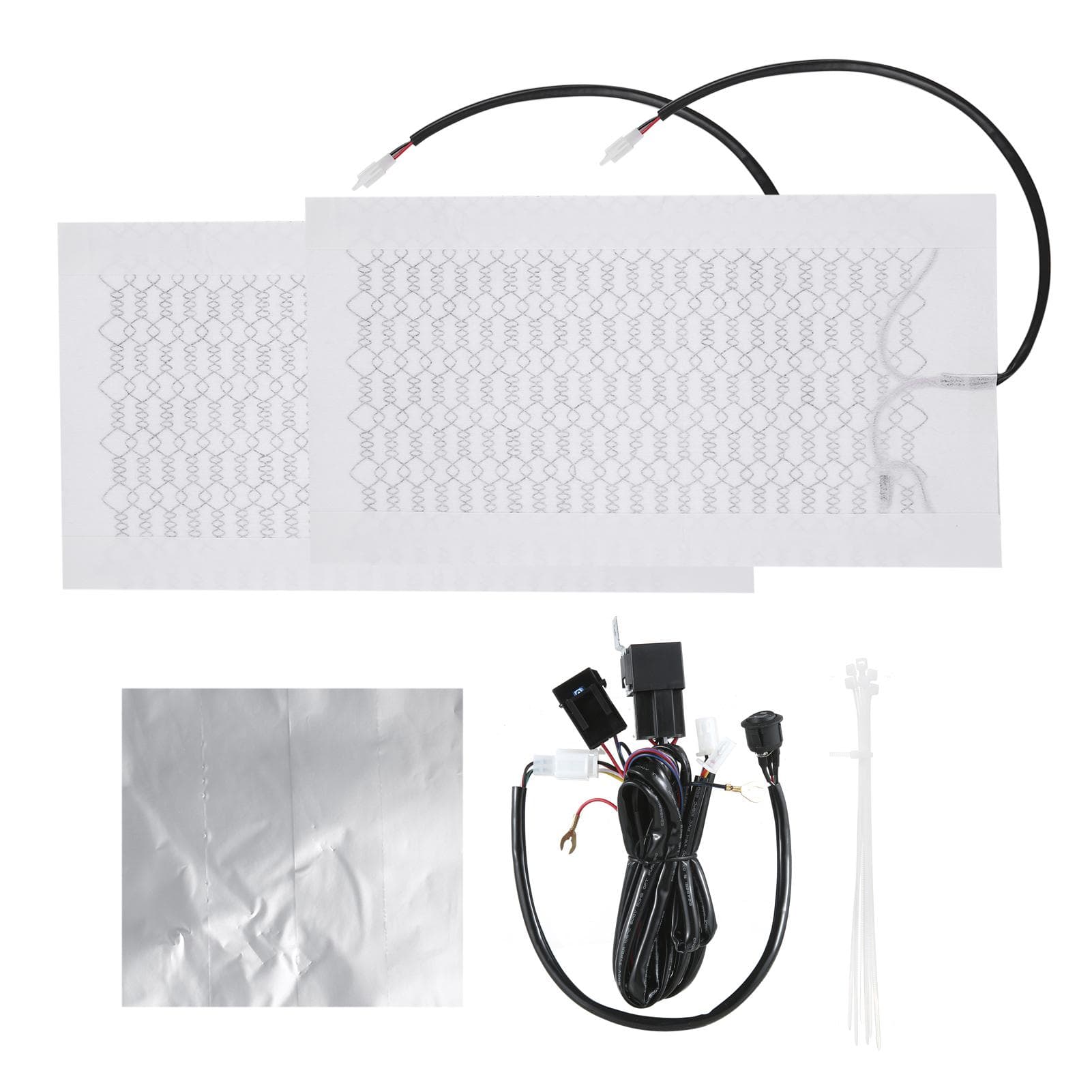 12V Carbon Fiber Seat Heater Kit High with Low Temperature Switch Seat Cover Heated Pad Heating