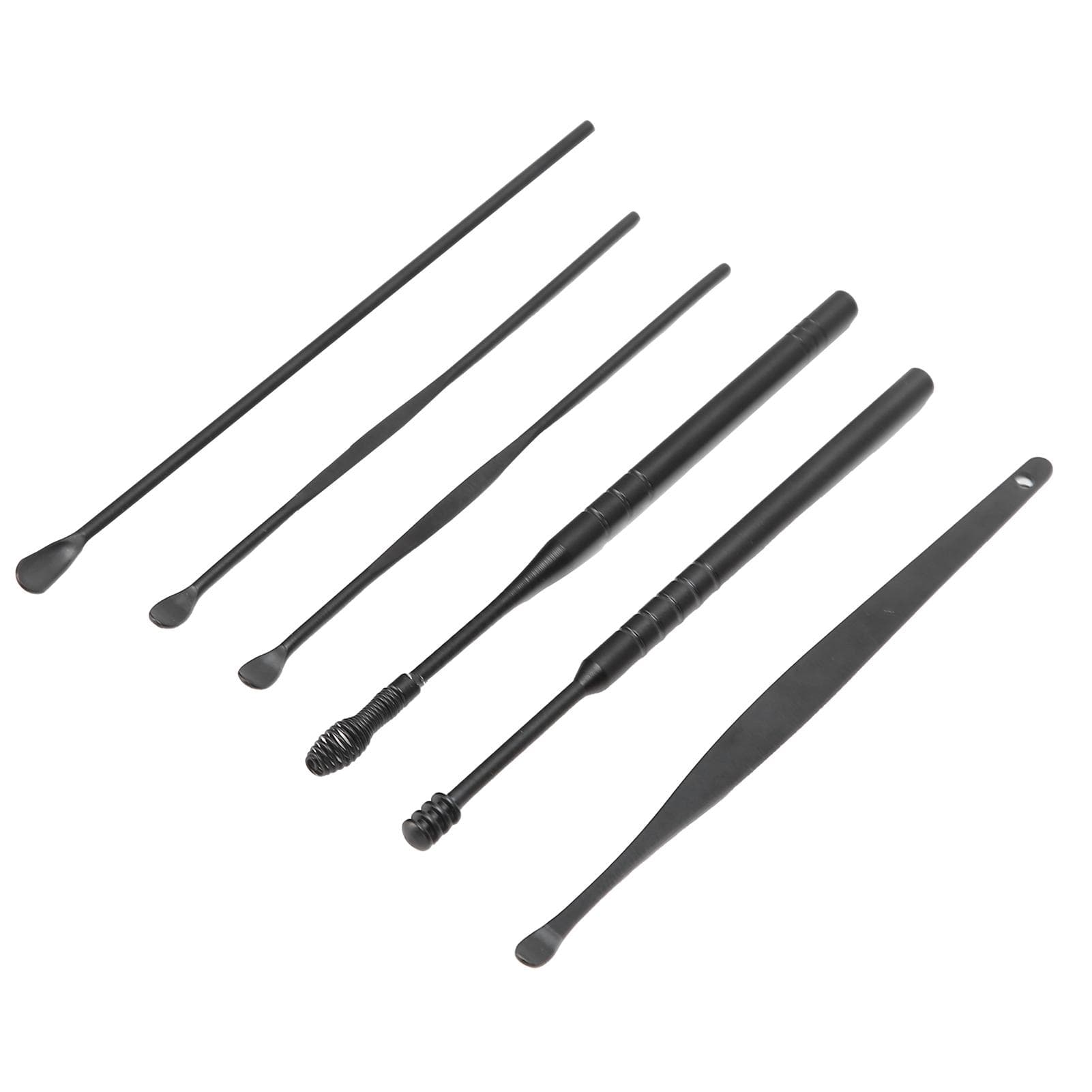 Portable Ear Pick Spoon Earwax Removal Tool Kit Stainless Steel Spiral Ear Wax Cleaner Set