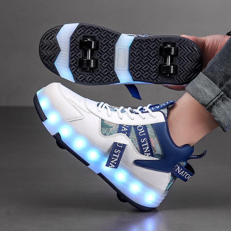 Children's Runaway Shoes Girls' Flashing Lights Rechargeable Removable Four-wheeled Adult Shoes with Wheels 40