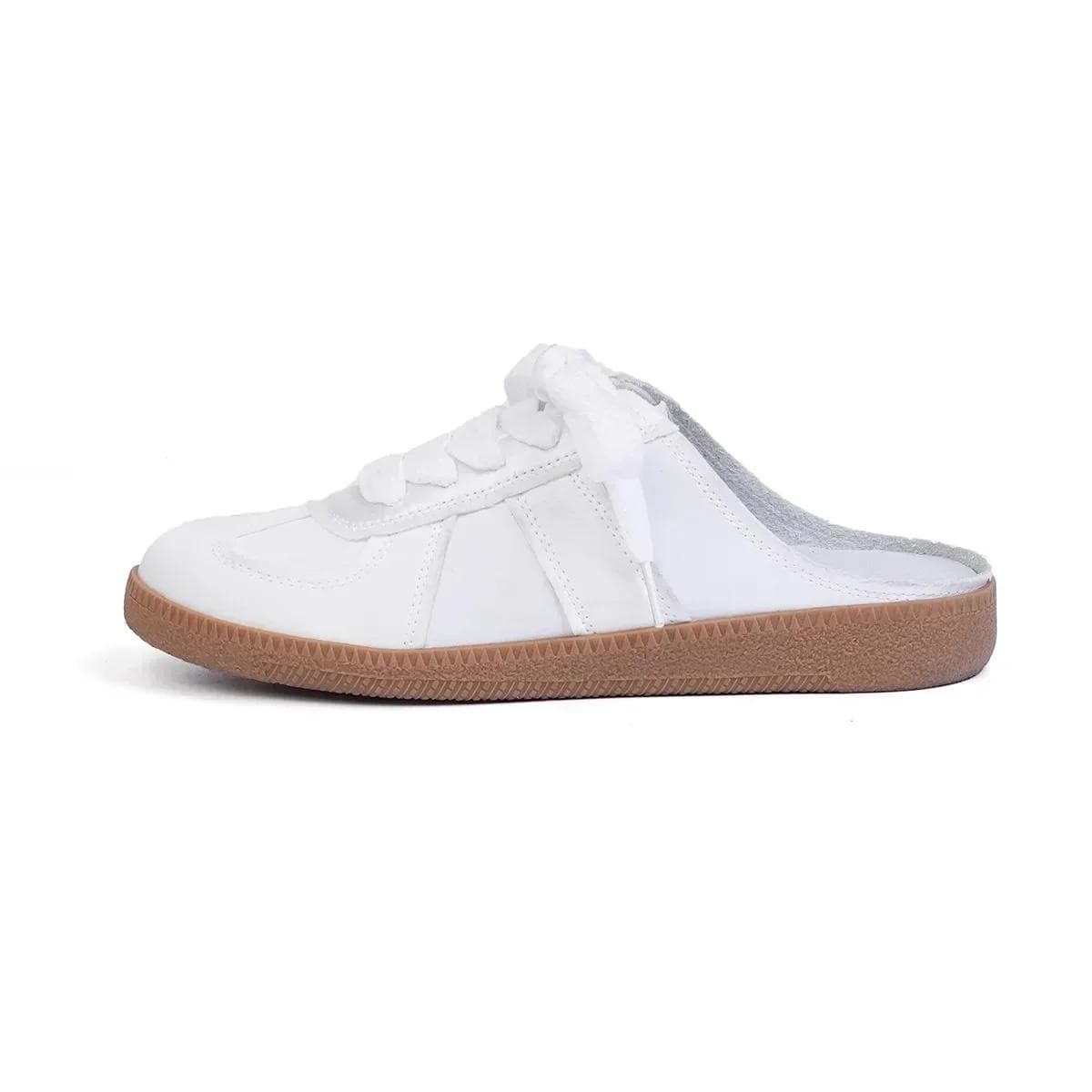 Fashion Women Wear Flat 2024 New Spanish Small White Shoes Lazy Slip-on Shoes 35 white