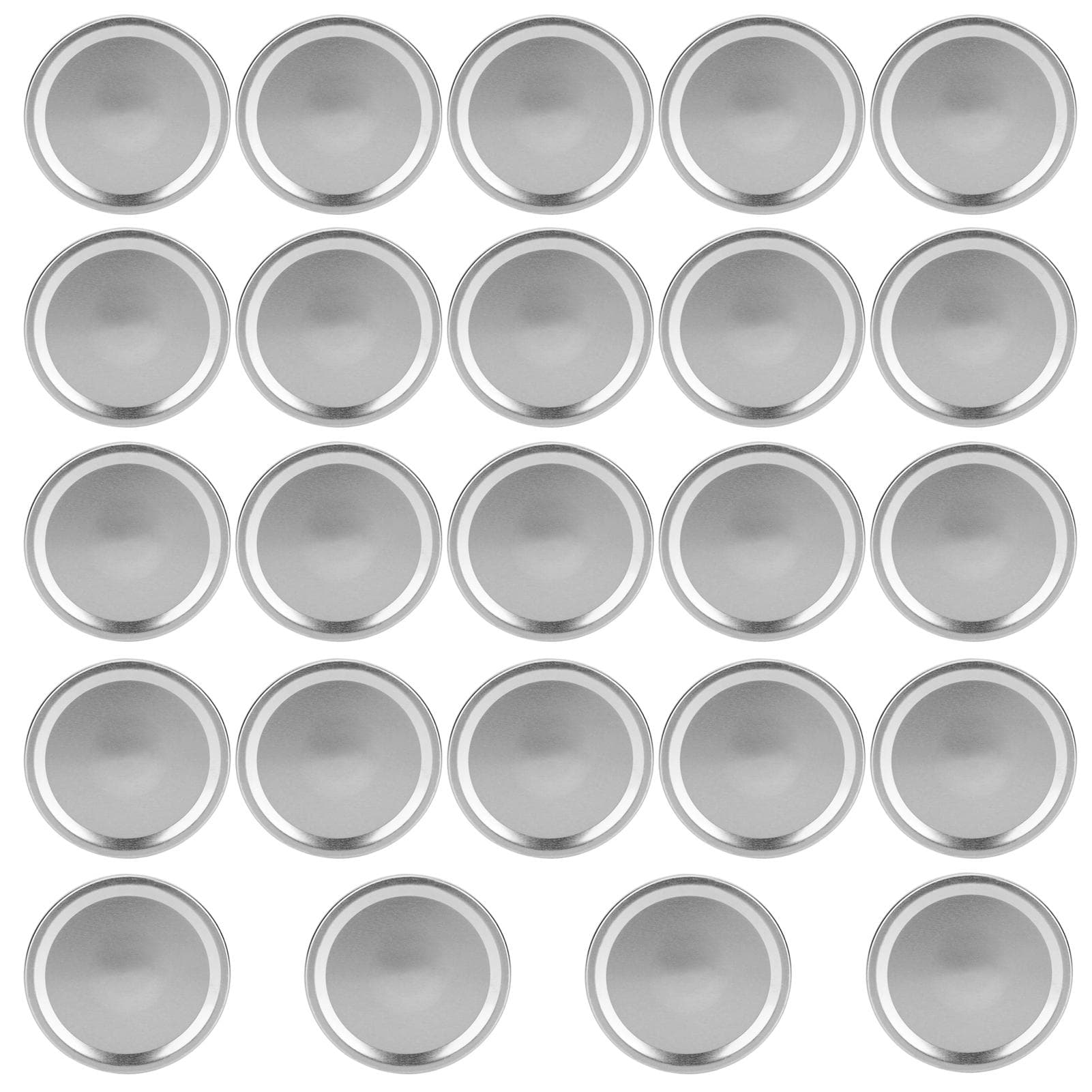 24PCS Round Split Type Lids Canning Jar Sealing Storage Covers for Regular Wide Mouth Jar(Silver 70MM silver