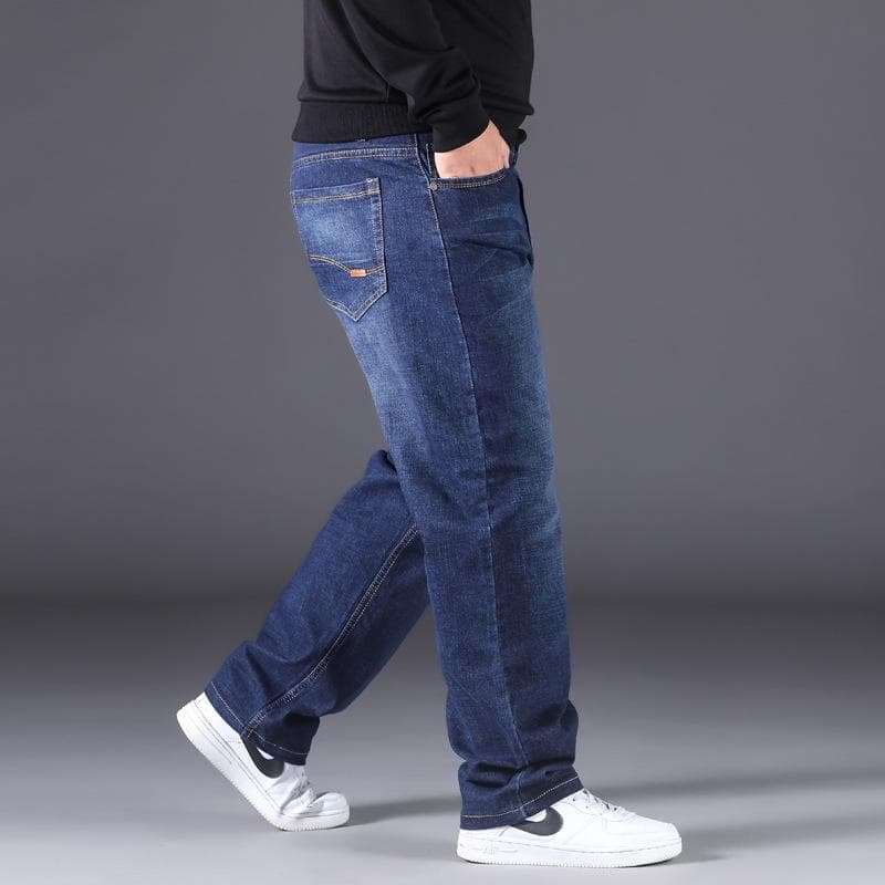 Jeans Men's Plus Size Men's Fat and Wide Leg Pants Straight Leg High Stretch Men's Pants 50