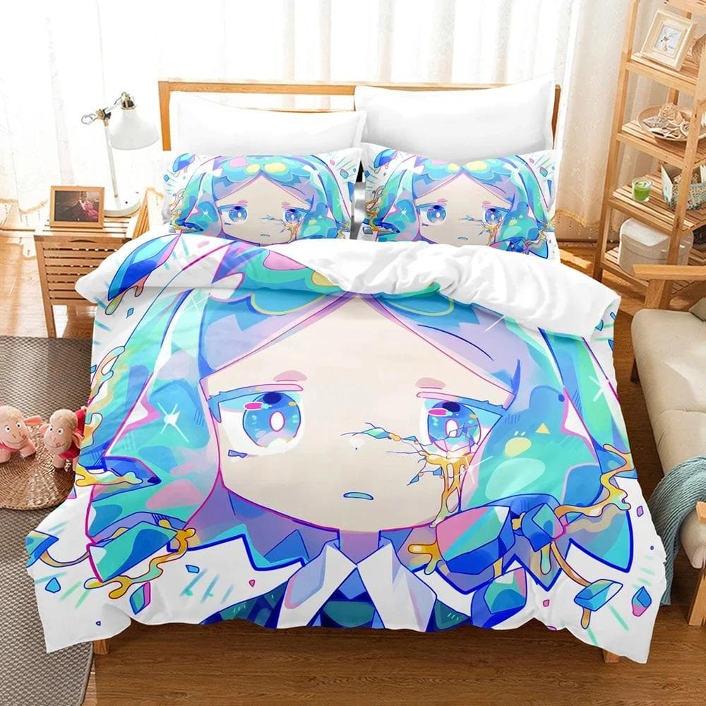 3D Print Anime Houseki no Kuni Bedding Set Boys Girls Twin Queen Size Duvet Cover Pillowcase Bed Kids Adult Home Textileextile 70x133cm 2pcs