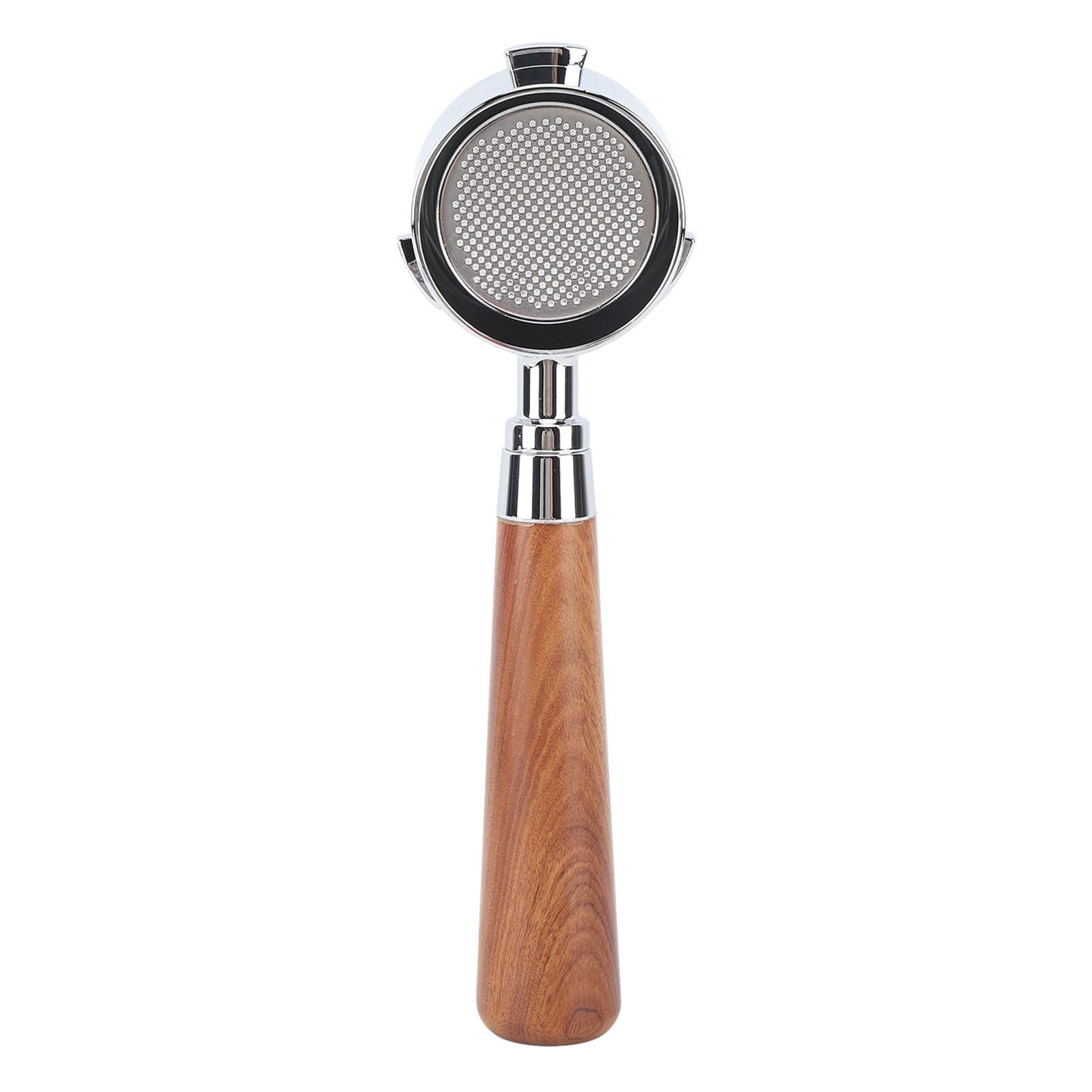 51mm Bottomless Portafilter Aluminum Alloy 3 Ears Bottomless Filter Holder Portafilter with Wooden
