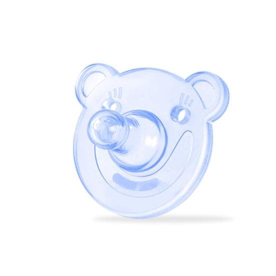 Cartoon Bear Smiling Face Dummy Pacifier Silicone Newborn Baby Soother Nipple Bear blue