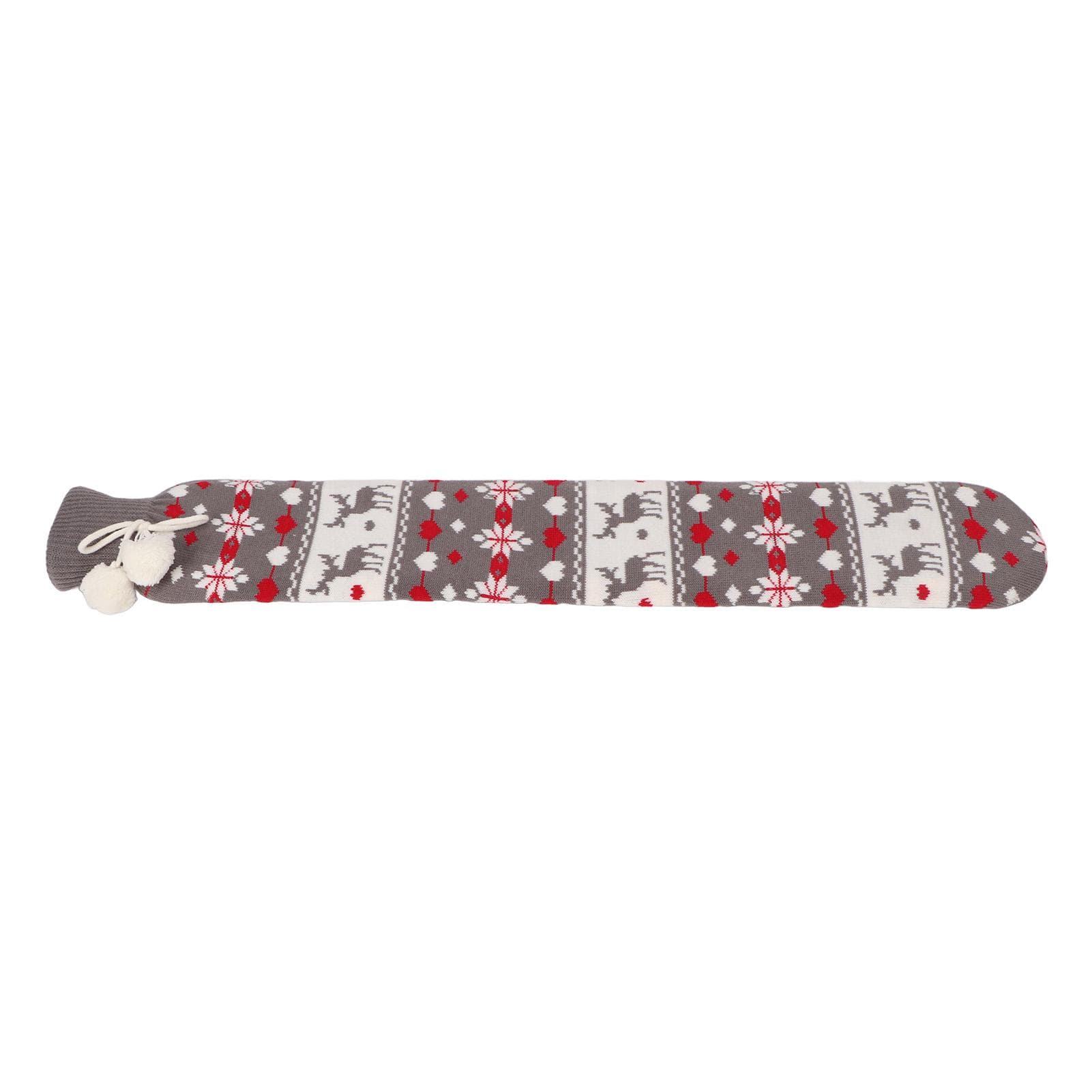 Hot Water Bottle Rubber Hot Compress Super Soft Reduce Pain Warm Water Bag with Knitted Cover Gray
