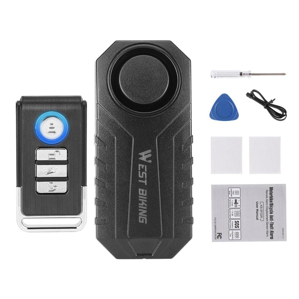 AntiTheft Bicycle High Visibility Alarm Wireless Bike E-Bike Movement Sensing Alarm Waterproof black