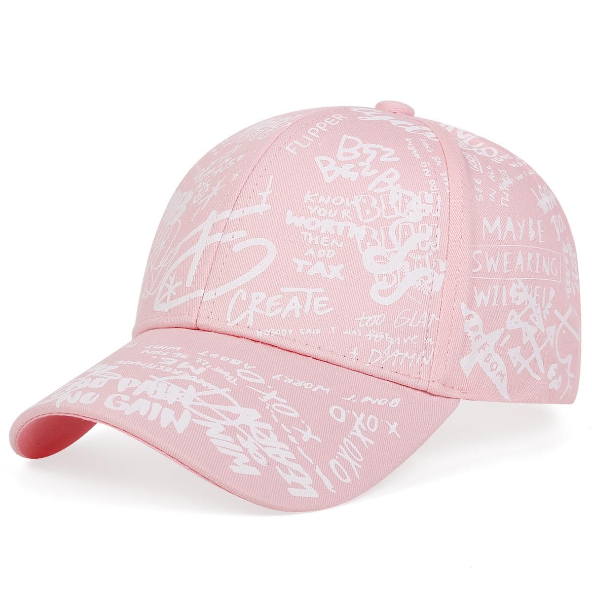Baseball Cap Graffiti Sun Hip Hop Cap Visor Spring Hat Men Adjustable Snapback Cotton Cap For Women Men Hats pink