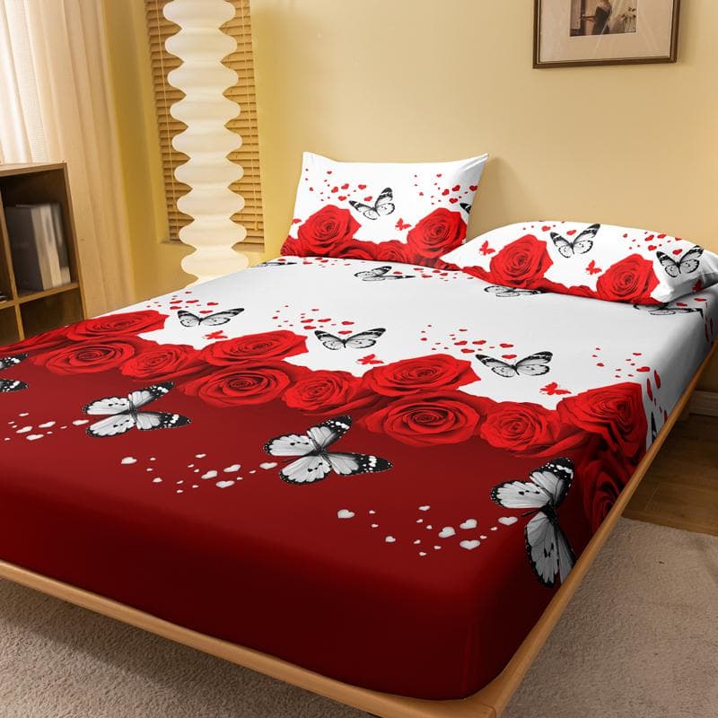 1 Piece Of Floral And Butterfly Sing Pattern Frosted Bedsheet, Bedroom Printed Bedspread, Bedding (Excluding Pillowcases) 71x132cm