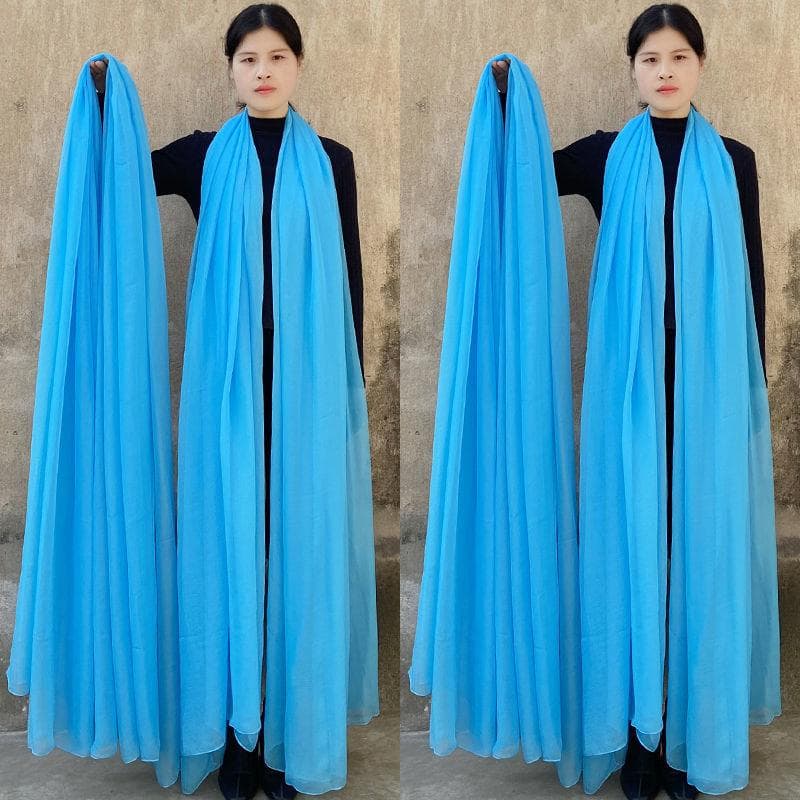 Extra Large Size Shawl Solid Color Scarf Women's Fashion Scarf Chiffon Dance Scarf Sunscreen Beach Towel, Max. size is 3*1.5m (±5-10cm errors) L: 2M* W: 1.5M light blue
