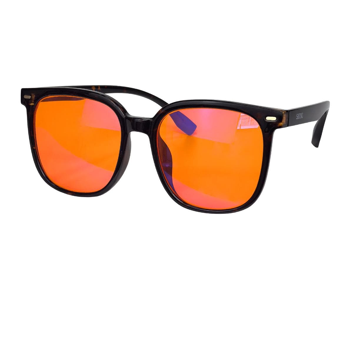 Orange Blue Light Blocking Glasses for Women Big Face Red Lens Improve Sleep Insomnia Relief 146mm