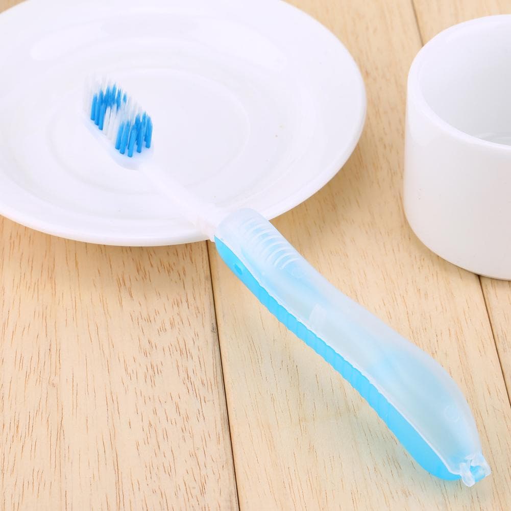 Light Blue Portable Compact Fold Foldable Folding Toothbrush Travel Camping Hiking Outdoor Easy