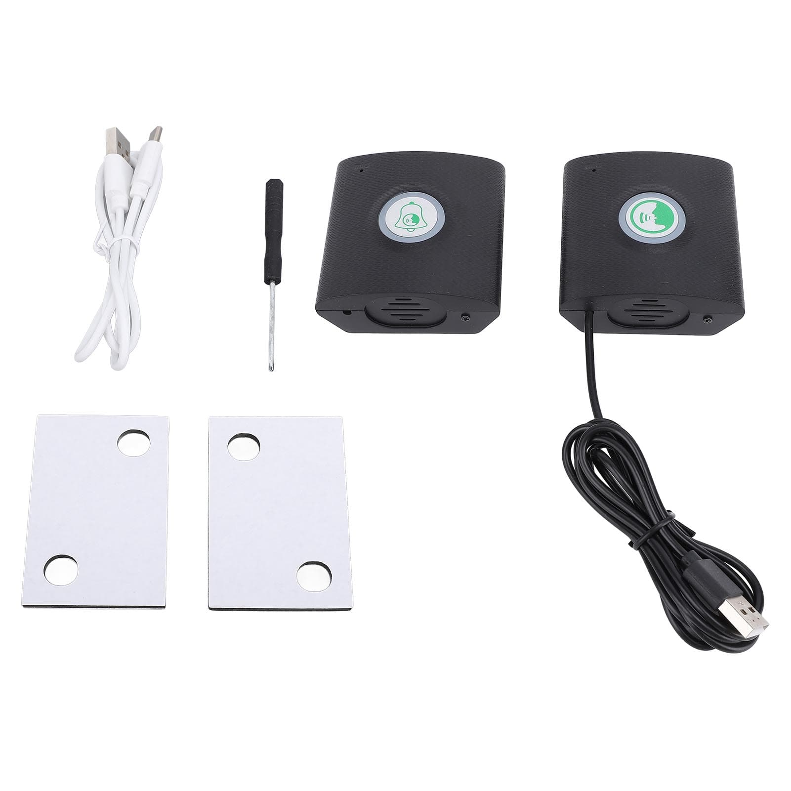 Doorbell USB Rechargeable Adjustable Volume Long Range Wireless 2 Way Intercom Door Bell for Home black