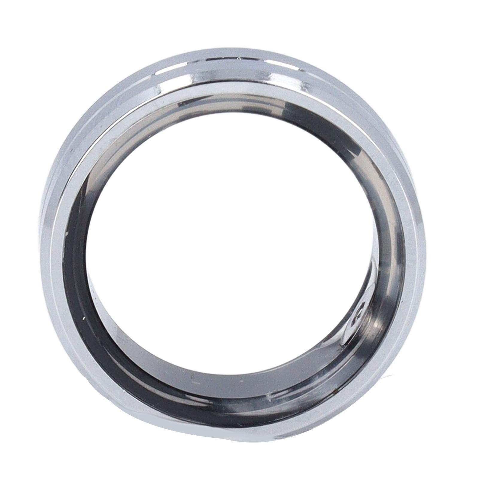 Smart Health Ring IP68 Waterproof Bluetooth Connection Rechargeable Pedometer Health Tracker Ring Size 11 (Inner Diameter 23mm / 0.91in ) silver