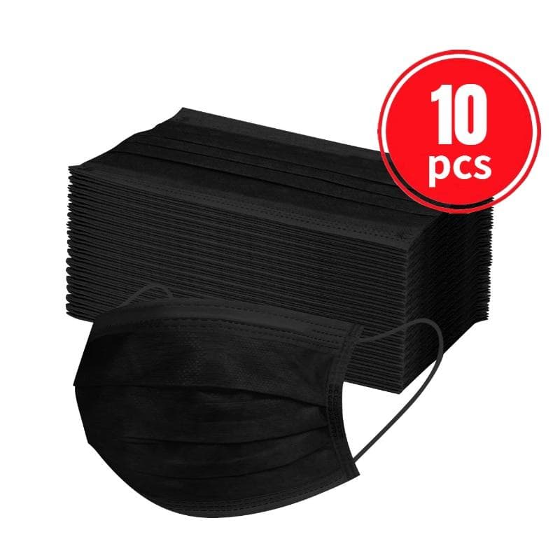 10-600pcs Disposable Certified Face Masks Adults Black Mask Mascarillas Quirurgicas Homologadas Mask 10PCS black