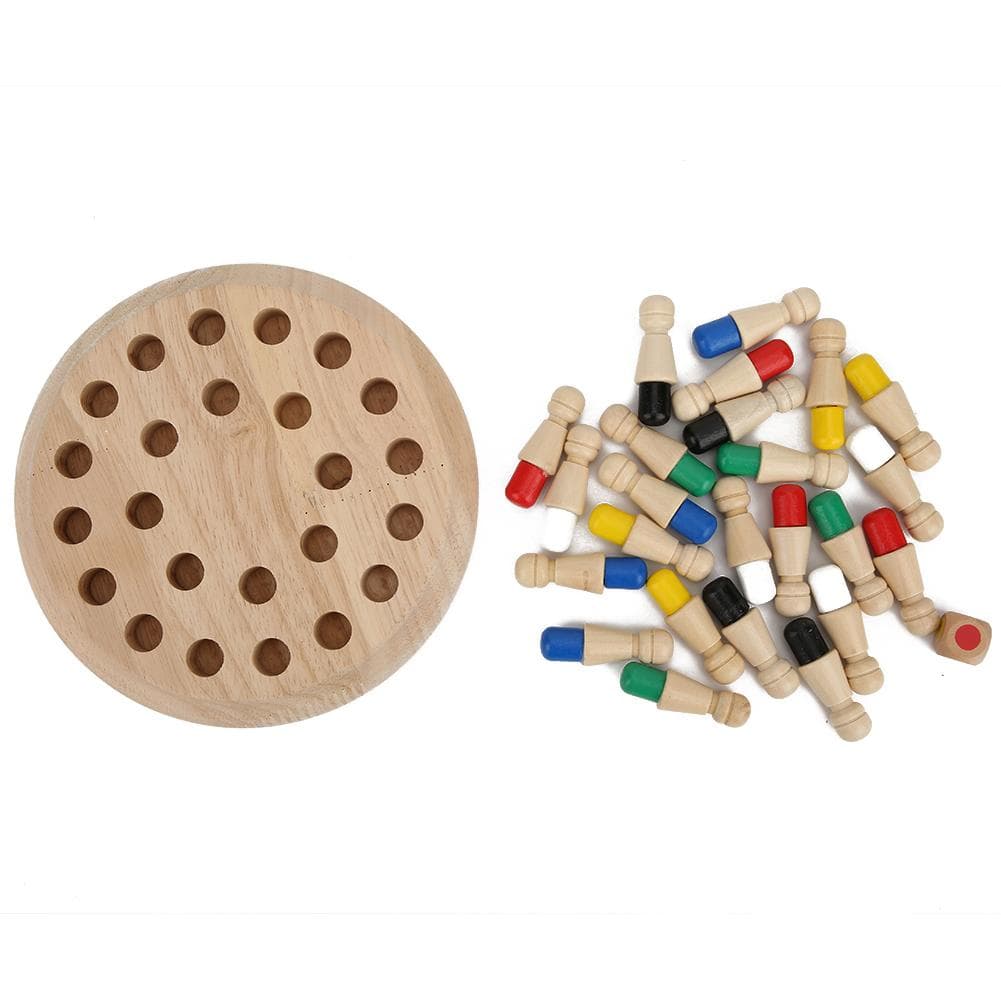 Wooden Memory Match Chess Game Desktop Educational Children Board Game