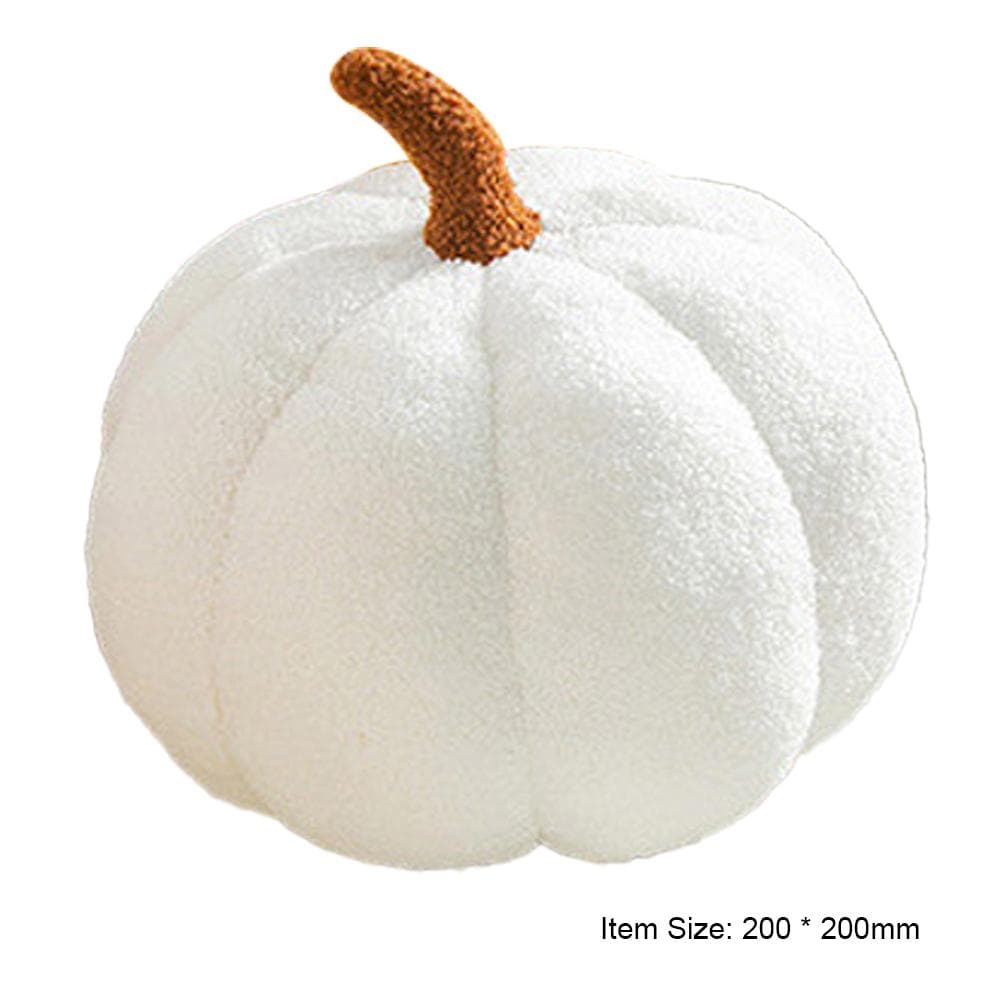 3D Simulated Pumpkin Pillow Plush Toy Cushion Holiday Pumpkin Decorative Throw Pillow for Home 200mm white
