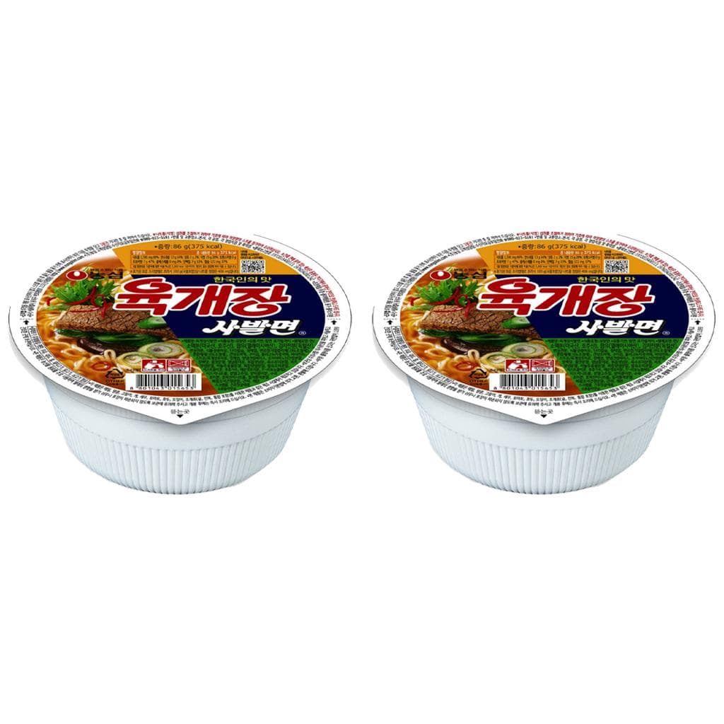 Nongshim Yukejang Bowl Noodle Soup Hot & Spicy 86g (2 Options) #2PCS